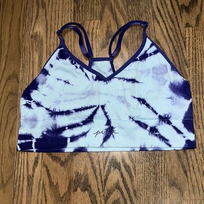 Sujetador deportivo ROSA Victoria's Secret Active Tie Dye espalda deportiva mediano Foto 1 de 4