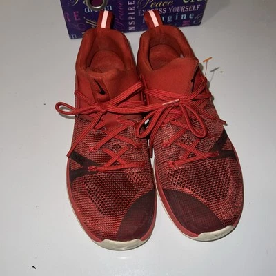 Nike Metcon Flyknit 3 Hombres 10 Zapatos de Entrenamiento Cruzado Rojo Místico Blanco AQ8022 600 Foto 1 de 4