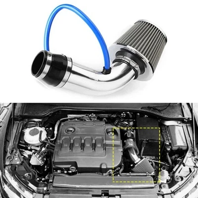 Filtro de admisión de aire frío para automóvil Tubo de inducción de aluminio Kit de sistema de manguera de flujo de energía EE. UU. Foto 1 de 4