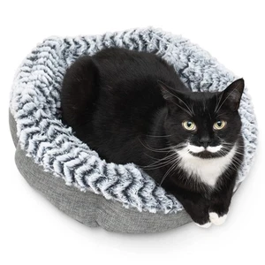 HAUSTIER BASTELBEDARF SOHO RUNDES KATZENBETT FÜR KATZEN ULTRAWEICHER PLÜSCH - Kratzer & Delle - Bild 1 von 7