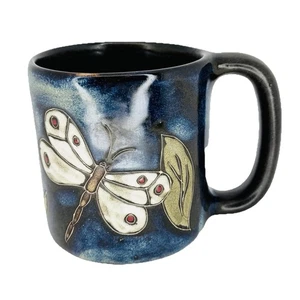 MARA Stoneware Collection Large Mug Coffee Tea Dragonfly Design Heavy 16oz - Picture 1 of 8