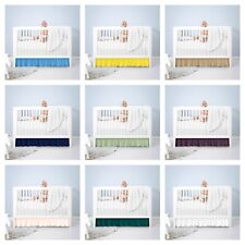 1 Solid Satin Crib Skirt Dust Ruffle Baby Girl , Nursery Crib Toddler Bed Skirt