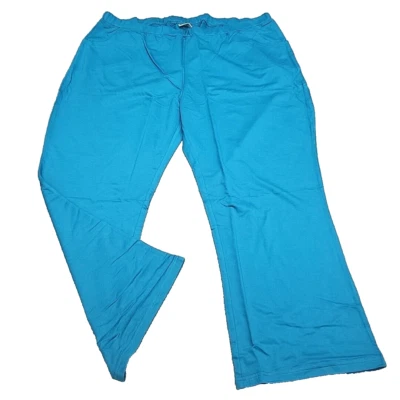 Quacker Factory Womens Everyday Dressy Pull On Pants 3X Plus Size Blue w Pockets - Image 1 of 4