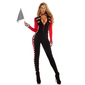 Women's Sexy Race Car Jumpsuit Costume Racer Driver Uniform - Picture 1 of 5
