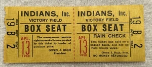 1958 Ticket Indianapolis Indians Minor League Baseball White Sox’s Top Farm Team - Picture 1 of 4