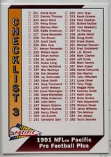 1991 Pacific Football CHECKLIST #3 Super Short Print Impossible Find Bo Jackson