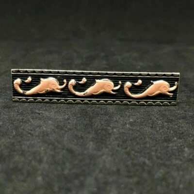 DE COLECCIÓN PARA HOMBRES Negro y Rosa Náutico Delfín CLIP CORBATA RETRO Esmalte Años 60-70 MOD Retro Foto 1 de 2