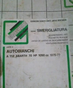 AUTOBIANCHI A112 ABARTH 70HP SERIE GUARNIZIONI MOTORE CON GUARNIZIONE TESTATA - Imagen 1 de 1
