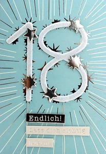 18 Jahre Geburtstagskarte Handarbeit Filz Glückwunschkarte Karte Geburtstag 18 - Bild 1 von 9