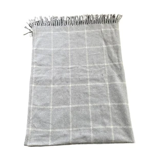 Roca Home Gray Geometric Cotton Blend Blanket 50" X 67" Made In Portugal - Picture 1 of 5
