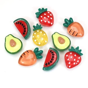 25pcs Flatback Resin Cabochons Assorted Crystal Fruite Strawberry Pineapple - Picture 1 of 5
