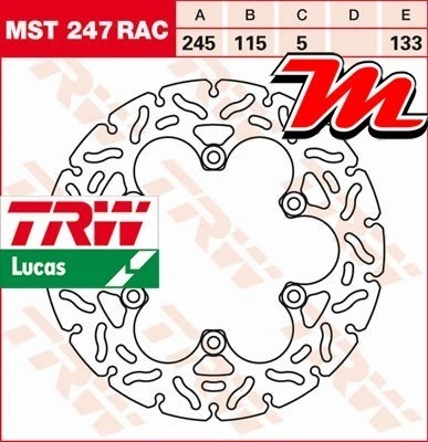 Disque de frein Arrière TRW Lucas MST 247 RAC Laverda 650 Ghost ZLVSPA... 96-97 - Photo 1/2