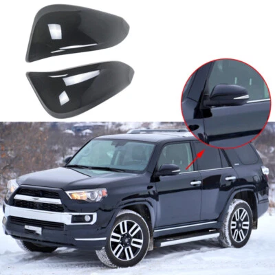 ABS FOR 2014-24 TOYOTA 4RUNNER HIGHLANDER RAV4 GLOSS BLACK MIRROR COVERS OVERLAY Foto 1 de 4