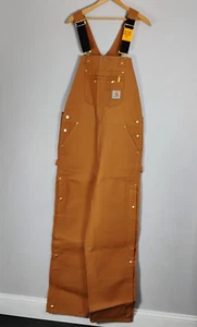 Carthartt Zip-to- Thigh Bib Overall Brown 36x34 - Picture 1 of 8