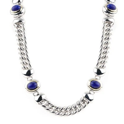 Collar Tiffany & Co. de plata de ley y oro amarillo de 18 quilates lapislázuli 15,5" Foto 1 de 4