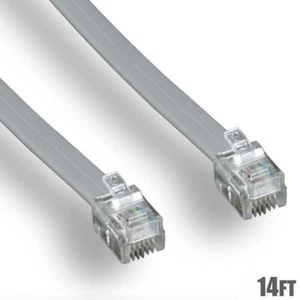 14FT Phone Cable Wire RJ12 RJ-12 6P6C Reverse FOR VOICE Telephone Line Cord - Picture 1 of 1