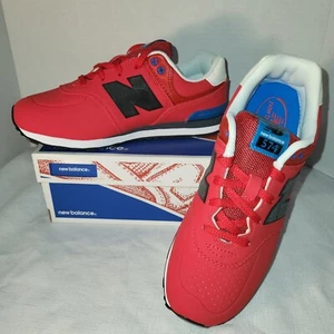 New Balance 574 Classic Red Black Blue Boys Youth Sneakers Shoes Sz 5.5 NEW - Picture 1 of 16