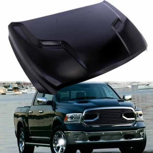 Aluminum Hood Panel with Scoops For 2009-2022 Dodge Ram 1500 Primed - Picture 1 of 14