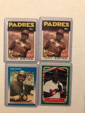 4 x TONY GWYNN lot! (2) 1986 Topps, (1) 1987 Fleer & (1) 1987 Fleer Star Sticker