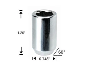 14x1.5 White Knight 2809-4 Chrome Tuner Acorn Lug Nut with Key - 4 Piece - Picture 1 of 1