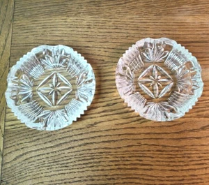 2 ceniceros vintage de vidrio transparente con ancla de cristal de mediados de siglo - Imagen 1 de 7