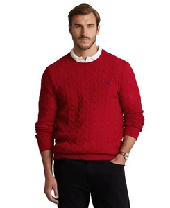 Polo Ralph Lauren RED WOOL / CASHMERE BLEND Cableknit Sweater SZ: 3XB 3XL NWT - Picture 1 of 5