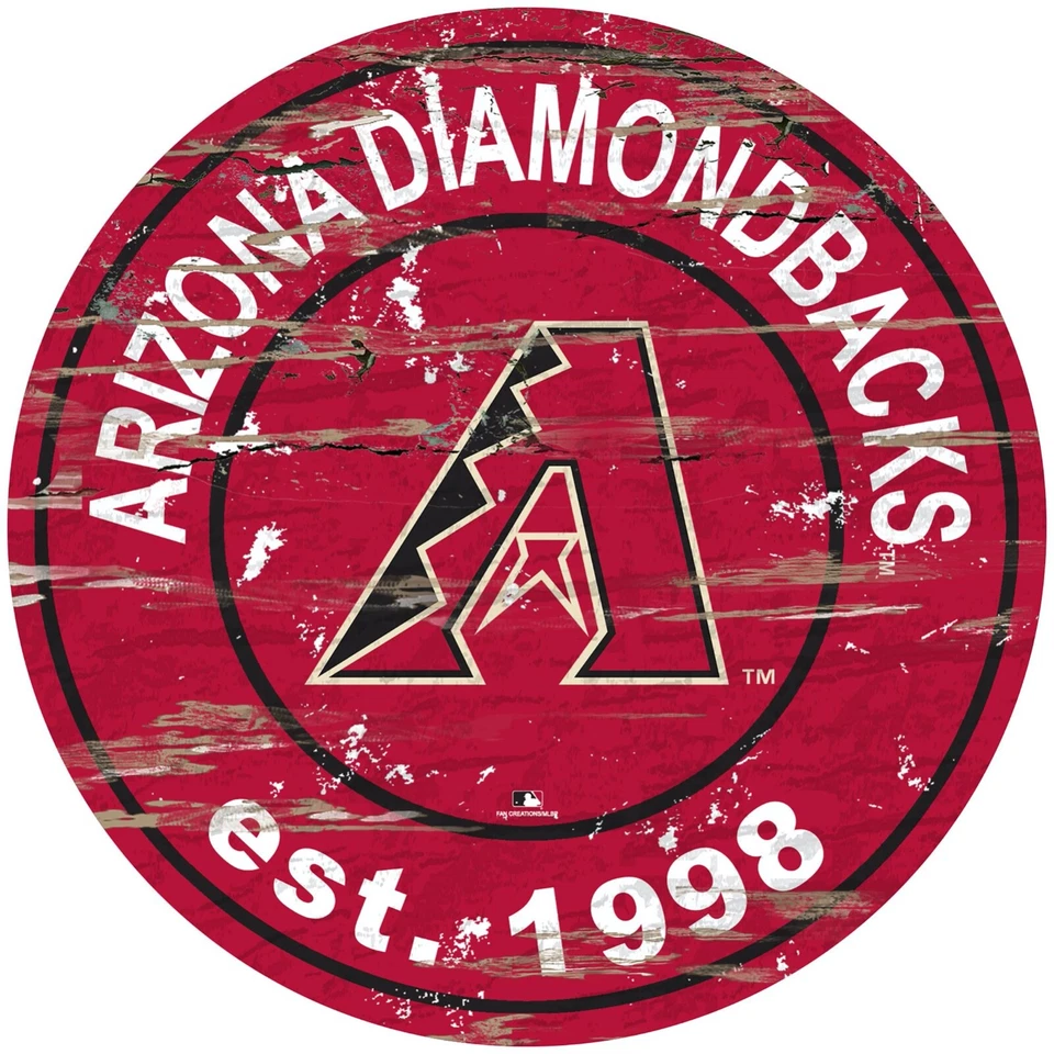 Arizona Diamondbacks 24" Sign Round Distressed Established Sign NEW - Image 1 of 1