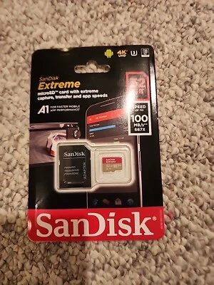 NEW SanDisk Extreme-128G-Speed 100  Extreme microSD UHS-I Card 128GB 128 GB - Image 1 of 2