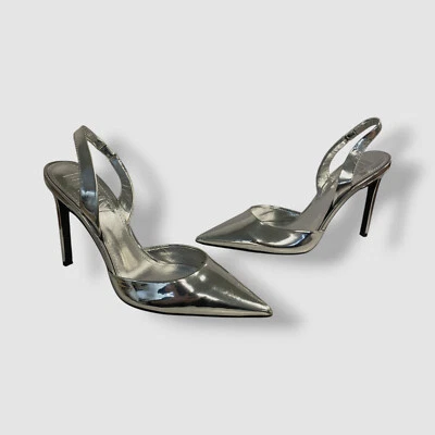 DKNY Women's Silver Chrome Macia Slingback Pumps Shoe Size 5M - Image 1 of 4
