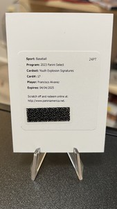 2023 Select Baseball Francisco Alvarez Youth Explosion Auto Rookie