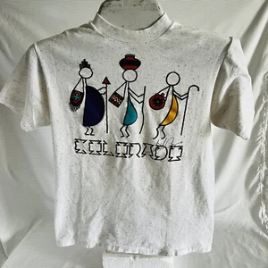 Vintage 90s Southwest Native American Art Tee Single Stitch T-Shirt Medium EUC - Bild 1 von 13