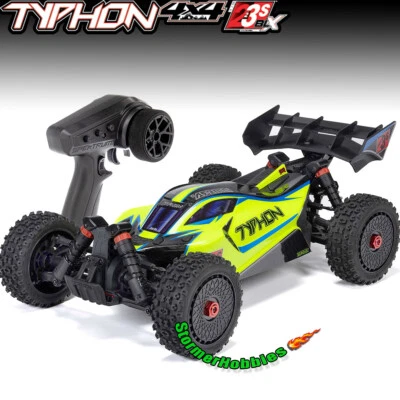 Arrma 1/8 TYPHON 223S BLX Brushless 4X4 Buggy RTR with DSC, Yellow ARA4306V4T2 - Image 1 of 4