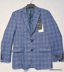 Lauren Ralph Lauren Men's Size 36R Blue Plaid UltraFlex Stretch Suit Jacket NwT - Picture 1 of 10