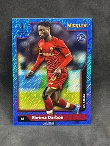 2021-22 Topps Chrome Merlin Soccer Ebrima Darboe Blue Shimmer RC /75 Roma - Picture 1 of 2