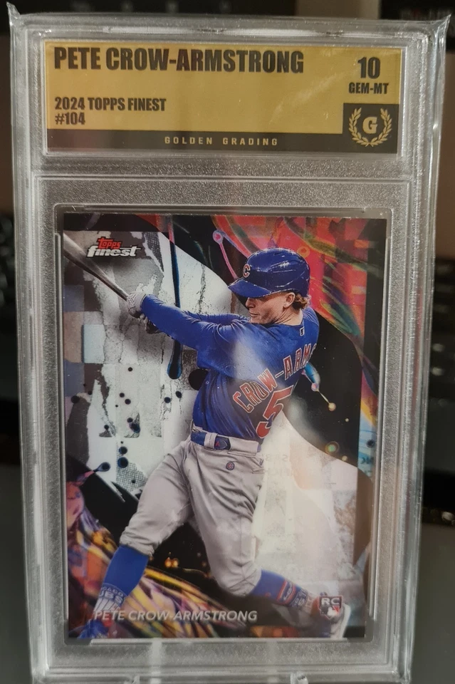 2024 Topps Finest - Uncommon Pete Crow-Armstrong #104 (RC) CHICAGO CUBS GRADE 10 - Image 1 of 2