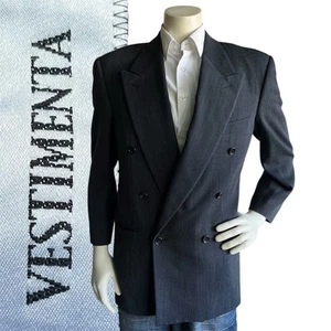 Vestimenta Men 38R Blazer Wool  Double Breasted Textured Sport Coat Suit Italy - Picture 1 of 16