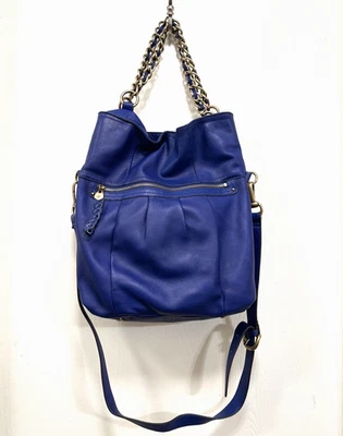 B MAKOWSKY Bolso de Mano Cadena Mujeres Cuero Azul Bolso Cartera Bolso de Hombro Foto 1 de 4