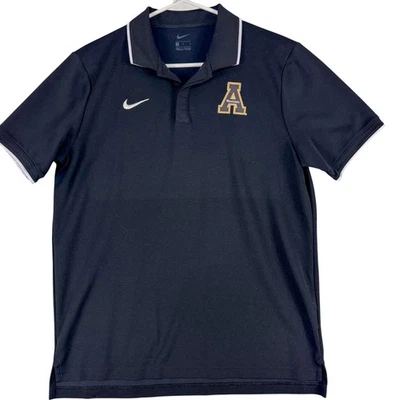 Camisa Polo de Golf Nike de Fútbol Mediana Negra de los Apalaches State Mountaineers para Hombres Foto 1 de 4