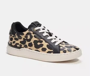COACH Leopard PRINT Low Top SNEAKERS Womens Size 10B NEW Cheetah Print - Picture 1 of 12