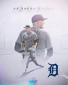 8x10 Photo TARIK SKUBAL Detroit Tigers 2024/2025 Cy Young Pitcher back to back - Picture 1 of 1