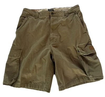 Polo Jeans Co Ralph Lauren 工装短裤男式 36 橄榄绿色防撕裂工作 — 第 1/4 张图片