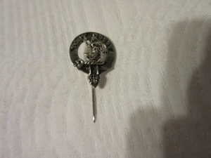 Schottisch-keltisch TOUT PREST silberfarben Meerjungfrau Wappen Clan Kilt Schal Brosche Anstecknadel - Bild 1 von 14
