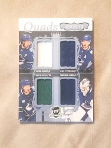 2023-24 The Cup Hockey QUADS Trikots /25 Quinn Hughes Pettersson Boeser Demko - Bild 1 von 4