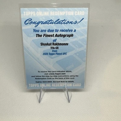 2025 Topps UFC Finest Shavkat Rakhmonov #TFA-SR The Finest Auto Redemption - Image 1 of 2