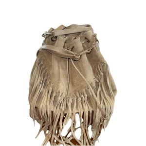 DV DIVA'S BAG Italian Suede Leather Fringe Bucket Bag - Bild 1 von 7