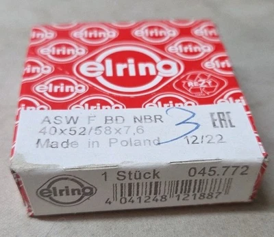 045.772 Elring Rear Wheel Hub Seal 40x52/56x7.6 - Image 1 of 2