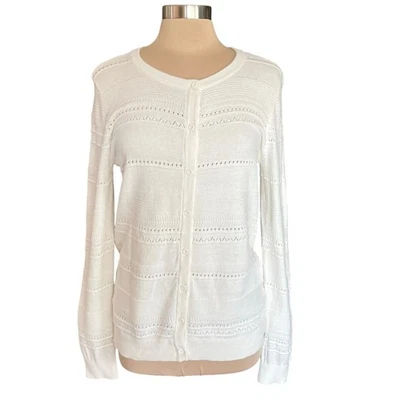 Cárdigan Suéter Laura Scott Algodón Crema Cuello Redondo Calce Clásico MEDIANO Otoño Foto 1 de 4