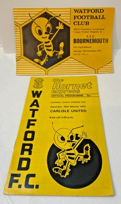 Watford Football Club Matchday Programmes FA Cup 2nd Rd 1972 & Div 2 March 1973 - Image 1 of 4