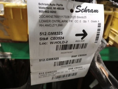 2025 Chevrolet Silverado 2500 HD Passenger Right Lower Control Arm Front 2976297 - Image 1 of 4