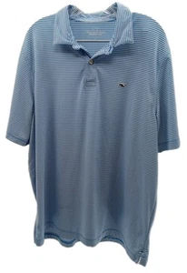 Vineyard Vines Performance Poloshirt Herren Large blau weiß gestreift Golf Freizeit  - Bild 1 von 7